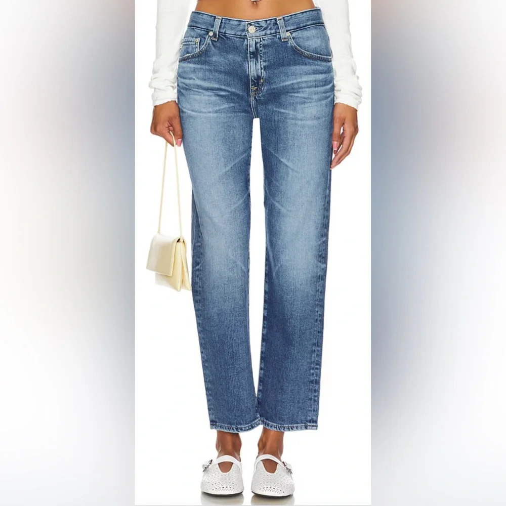 ADRIANO GOLDSCHMIED Sz 31 The Ex-Boyfriend Slim Leg High Waist Jeans Blue Denim
